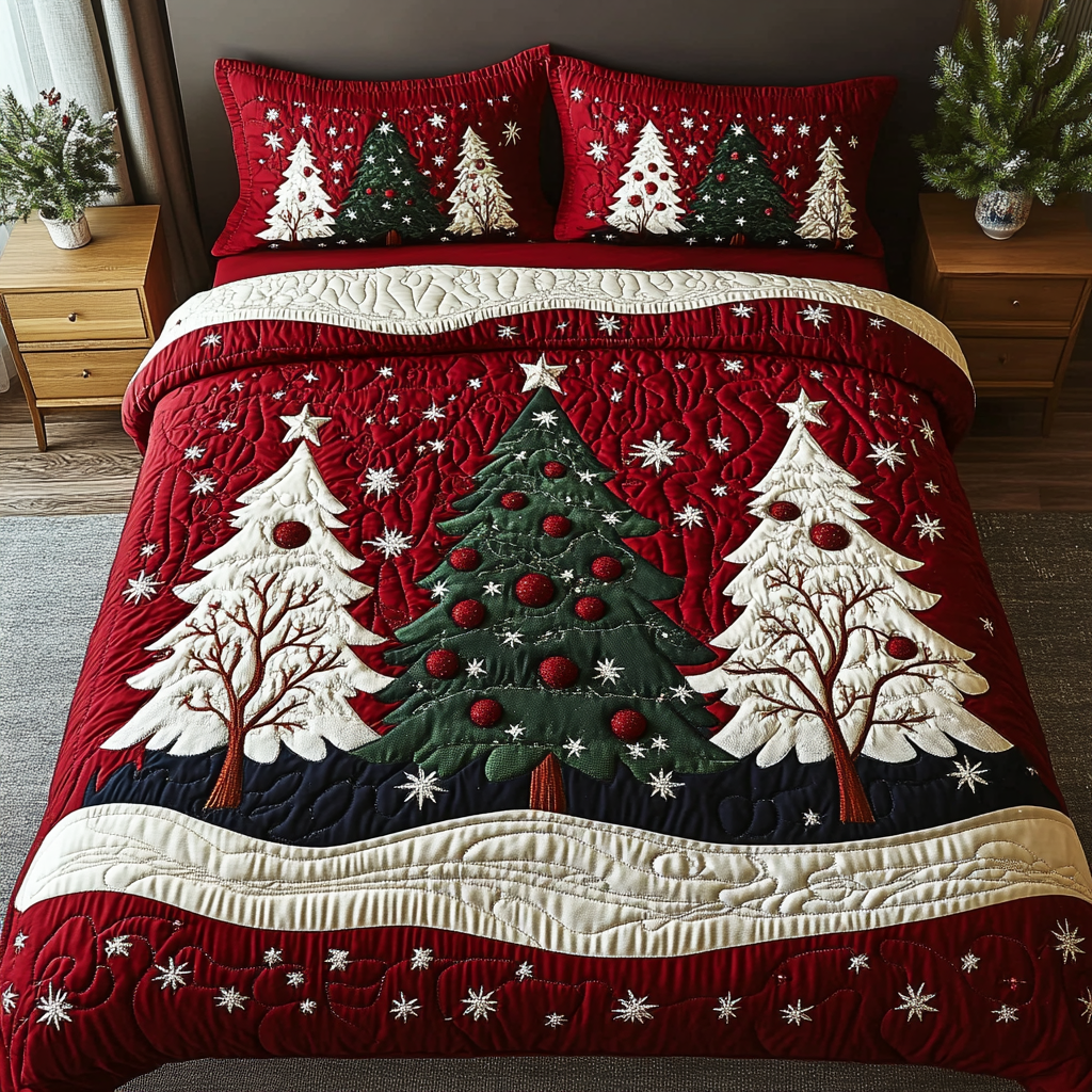 Evergreen Star -Piece Quilted Bedding Set VTQ-Myprintsy