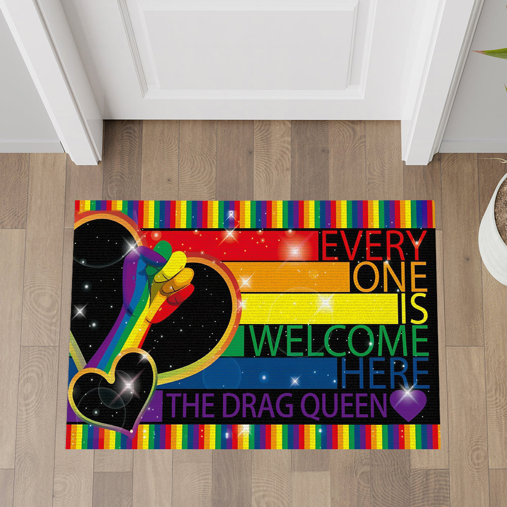 Everyone Is Welcome Here - Personalized Doormat-Myprintsy