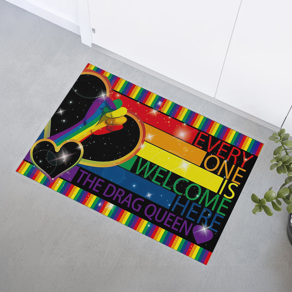 Everyone Is Welcome Here - Personalized Doormat-Myprintsy