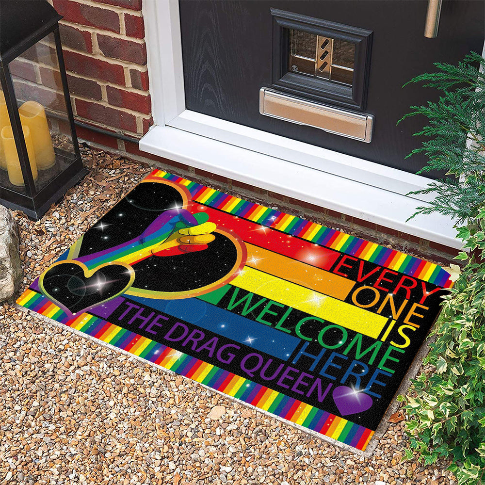 Everyone Is Welcome Here - Personalized Doormat-Myprintsy