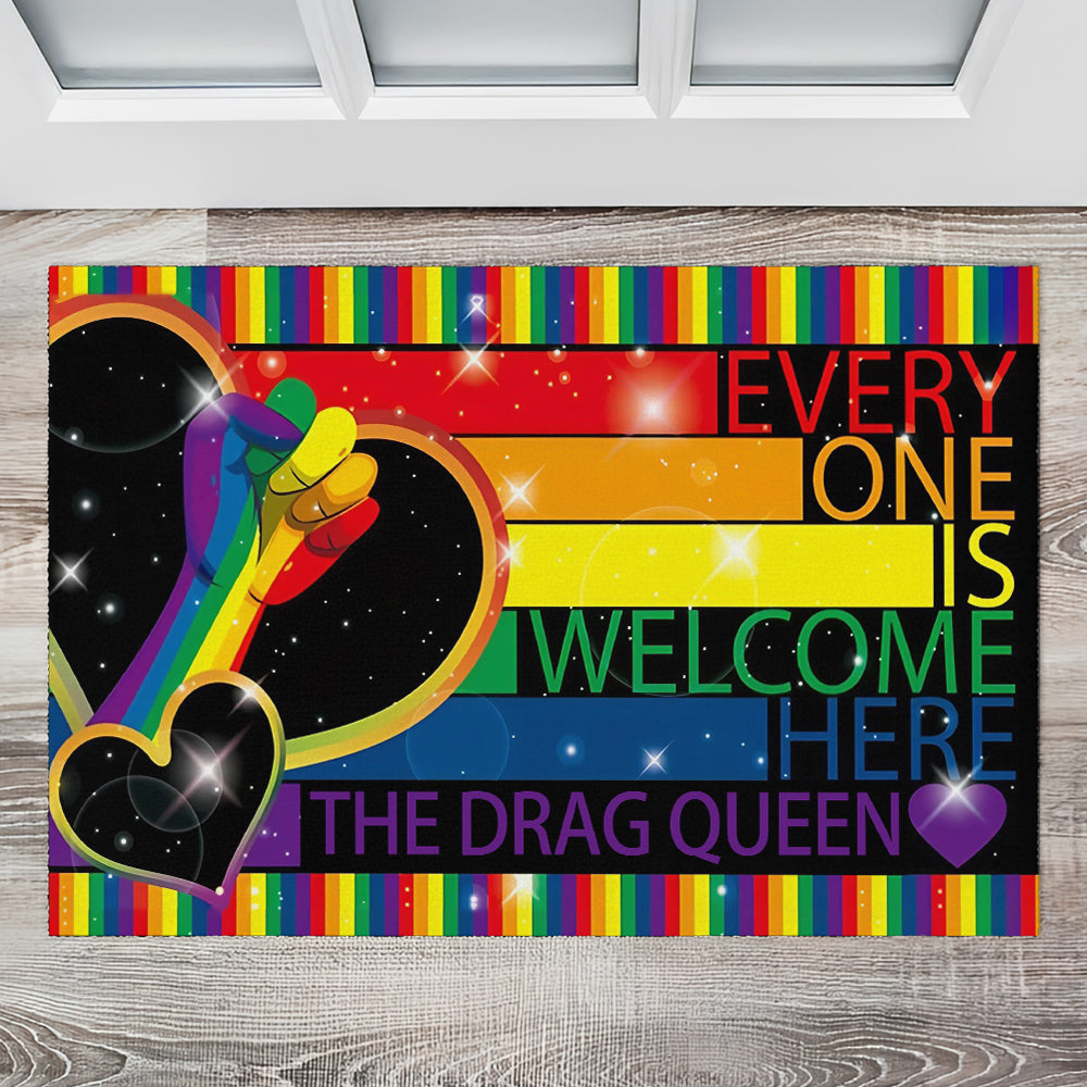 Everyone Is Welcome Here - Personalized Doormat-Myprintsy