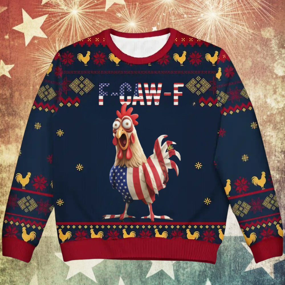 F-Caw-F Crow Joke - Personalized Unisex Ugly Sweater-Myprintsy