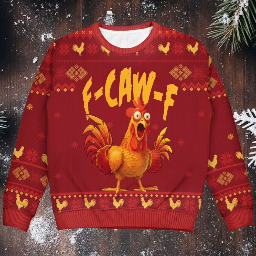 F-Caw-F Crow Joke - Personalized Unisex Ugly Sweater-Myprintsy
