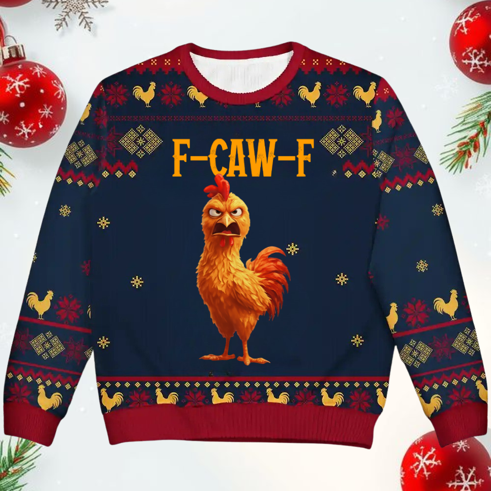 F-Caw-F Crow Joke - Personalized Unisex Ugly Sweater-Myprintsy