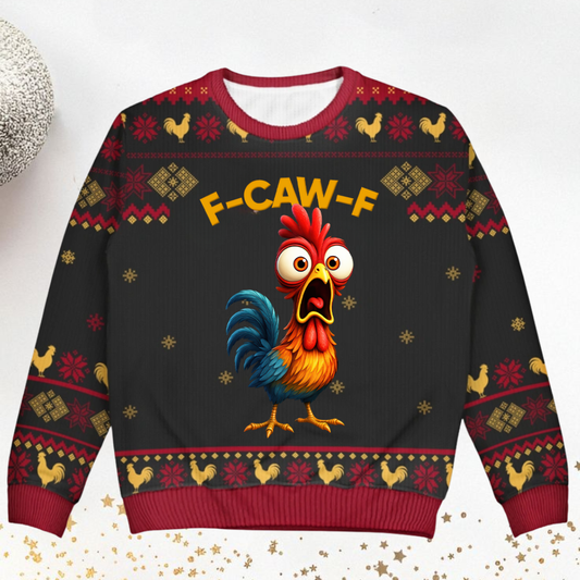 F-Caw-F Crow Joke - Personalized Unisex Ugly Sweater-Myprintsy
