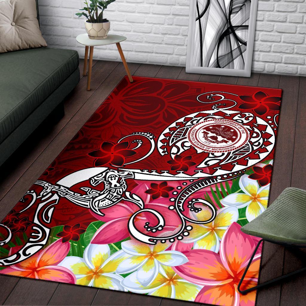 FSM Area Rug - Turtle Plumeria (RED)-Myprintsy