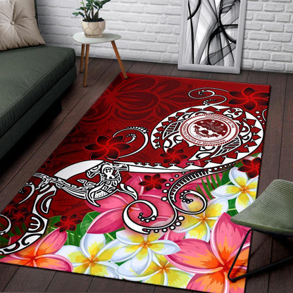 FSM Area Rug - Turtle Plumeria (RED)-Myprintsy