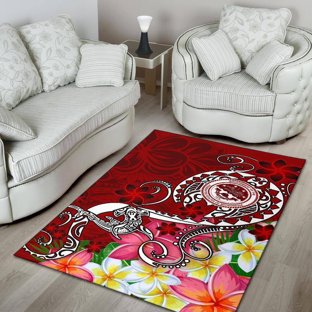 FSM Area Rug - Turtle Plumeria (RED)-Myprintsy