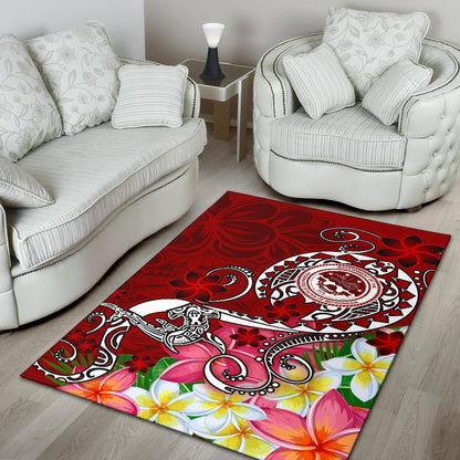 FSM Area Rug - Turtle Plumeria (RED)-Myprintsy