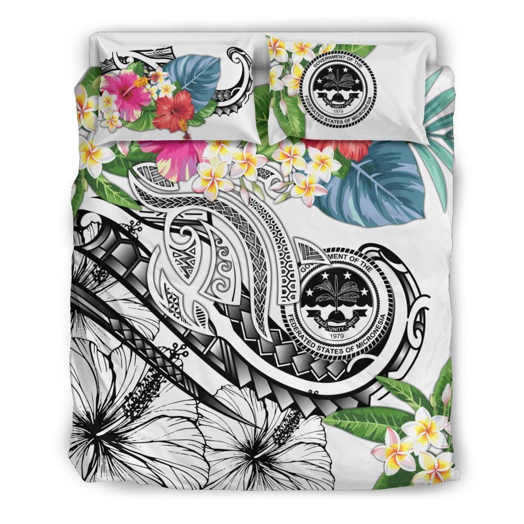 FSM Polynesian Bedding Set - Summer Plumeria (White)