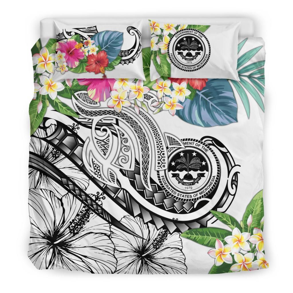 FSM Polynesian Bedding Set - Summer Plumeria (White)