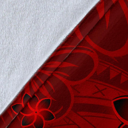 FSM Premium Blanket - Turtle Plumeria (Red)-Myprintsy