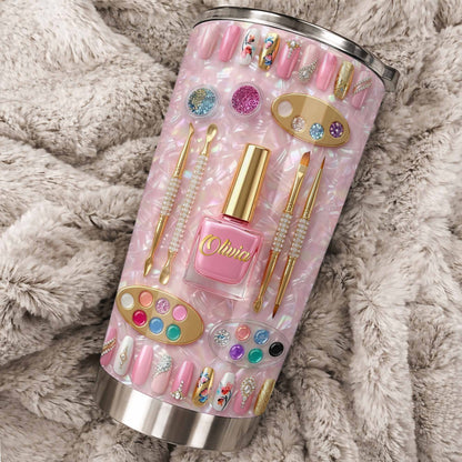 Fabulous Sparkle Nails - Personalized Stainless Steel Tumbler - Gift For Nail Lovers-Myprintsy