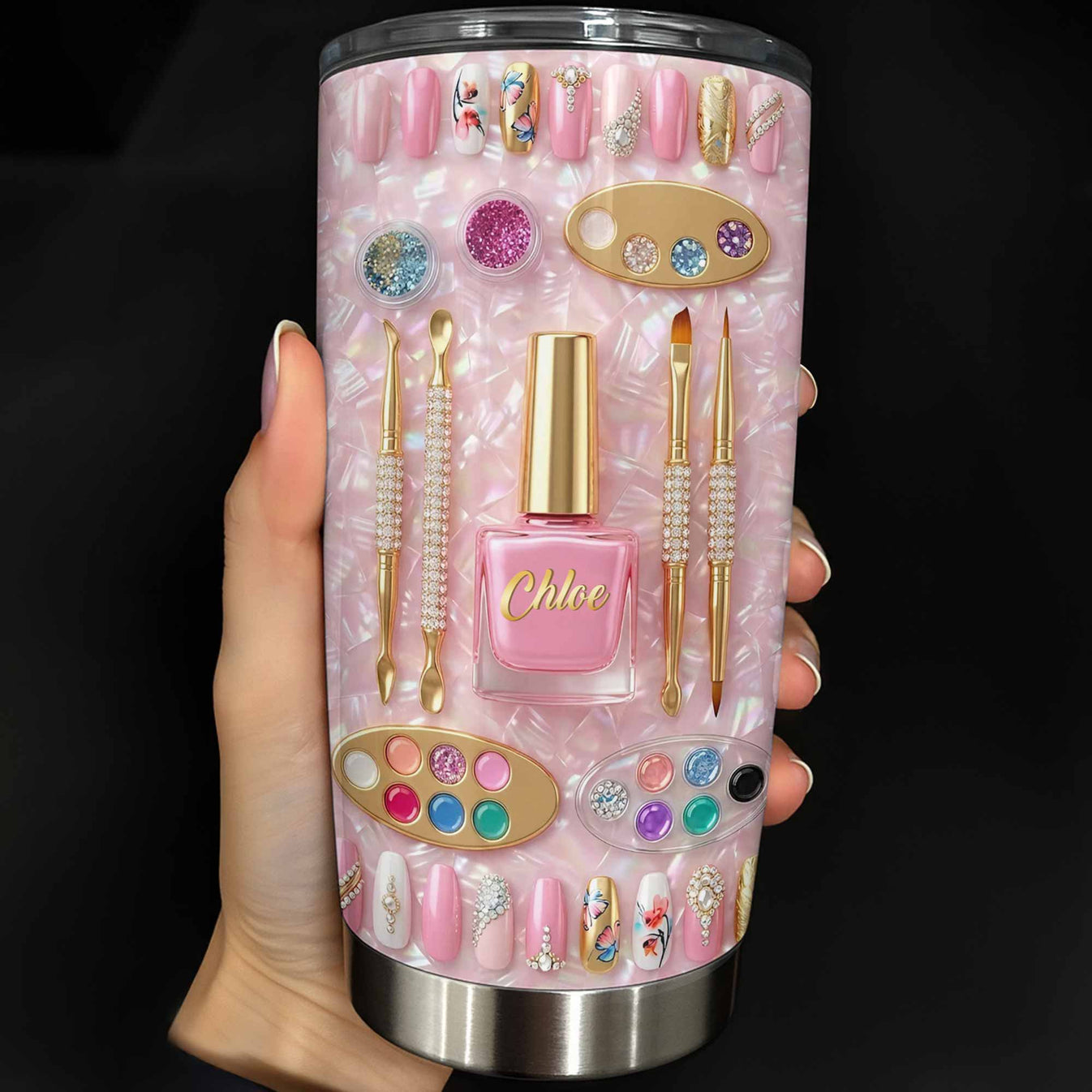 Fabulous Sparkle Nails - Personalized Stainless Steel Tumbler - Gift For Nail Lovers-Myprintsy