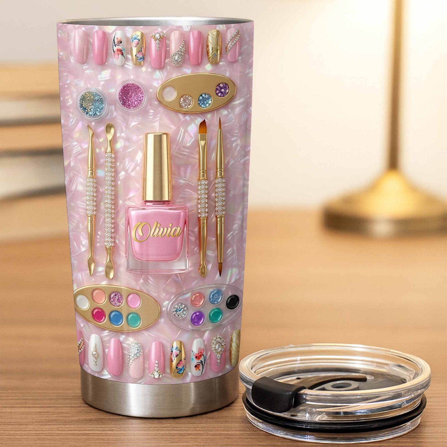 Fabulous Sparkle Nails - Personalized Stainless Steel Tumbler - Gift For Nail Lovers-Myprintsy