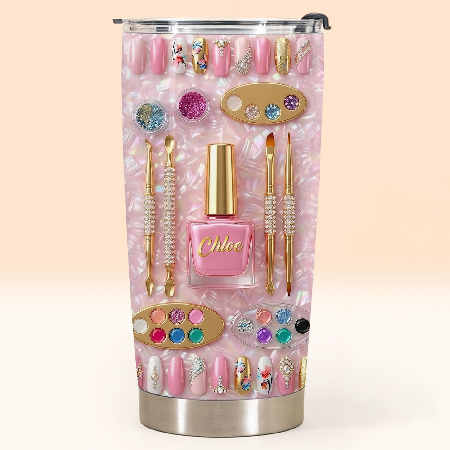 Fabulous Sparkle Nails - Personalized Stainless Steel Tumbler - Gift For Nail Lovers-Myprintsy
