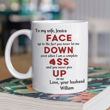 Face Down *ss Up - Personalized Coffee Mug-Myprintsy