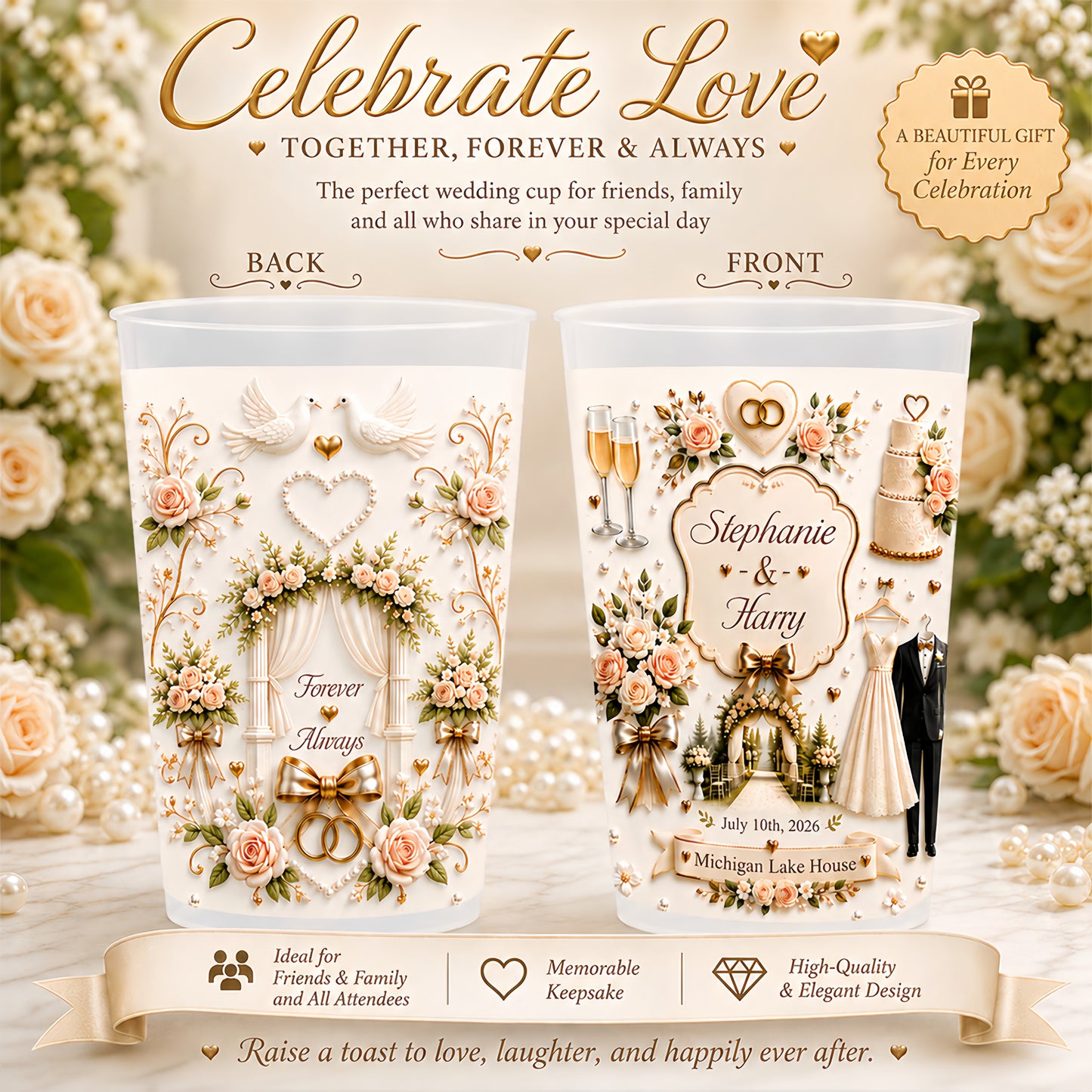 Fairytale Wedding - Personalized Plastic Cups For Wedding-Myprintsy