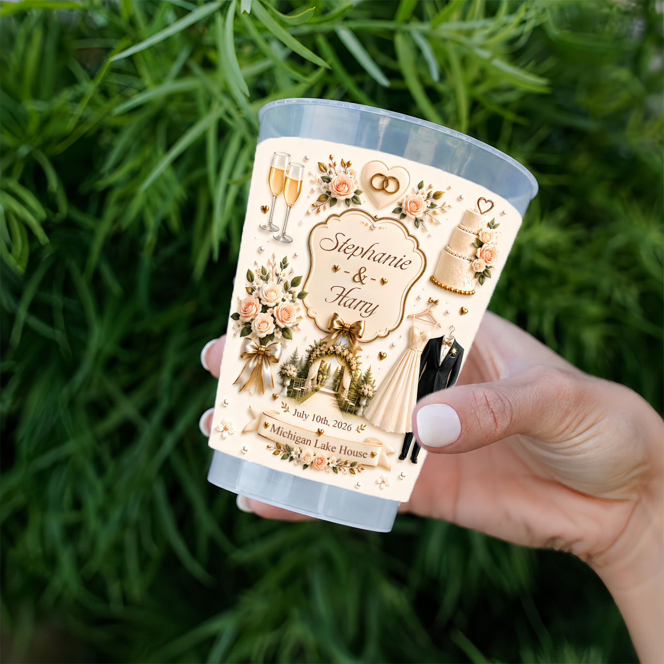 Fairytale Wedding - Personalized Plastic Cups For Wedding-Myprintsy