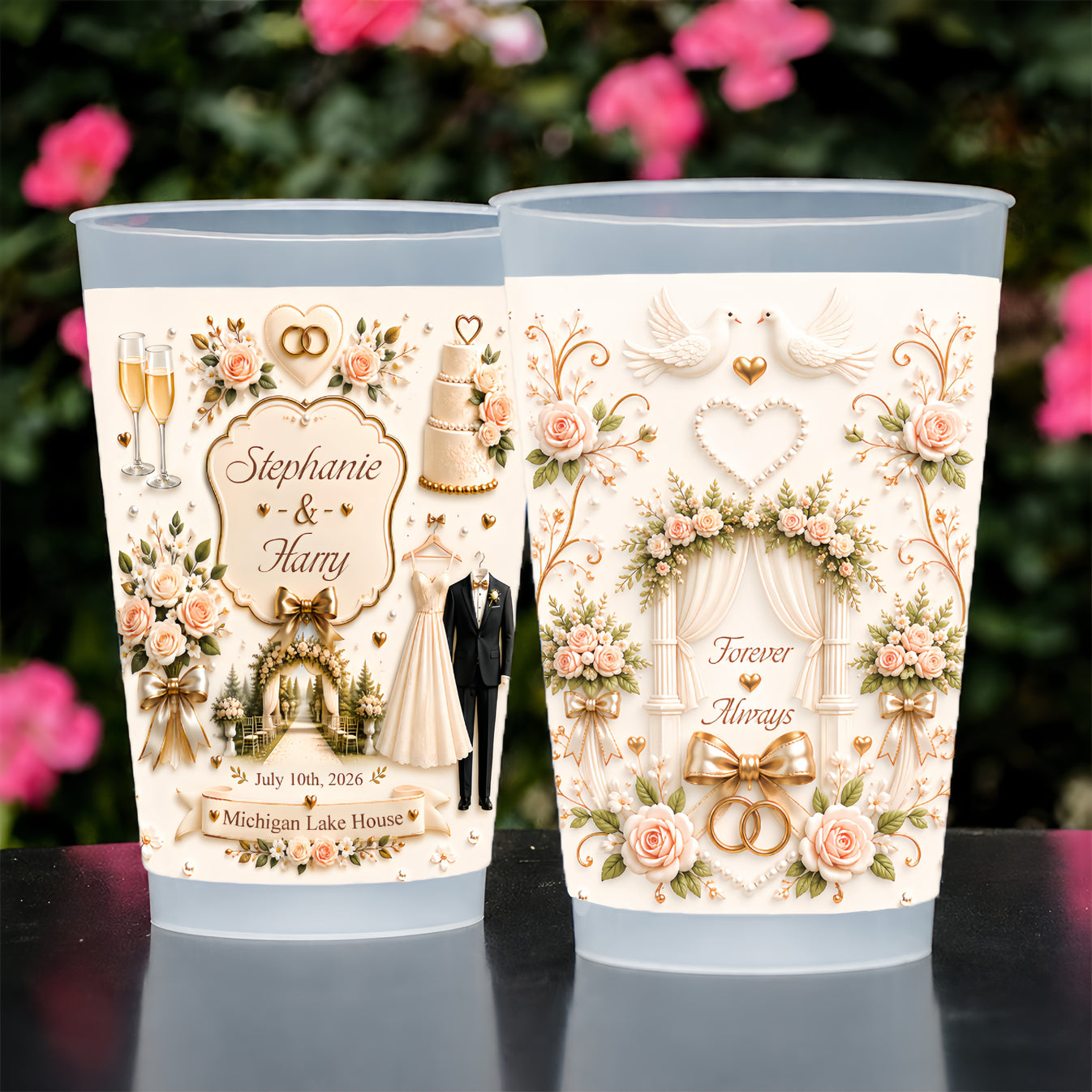 Fairytale Wedding - Personalized Plastic Cups For Wedding-Myprintsy