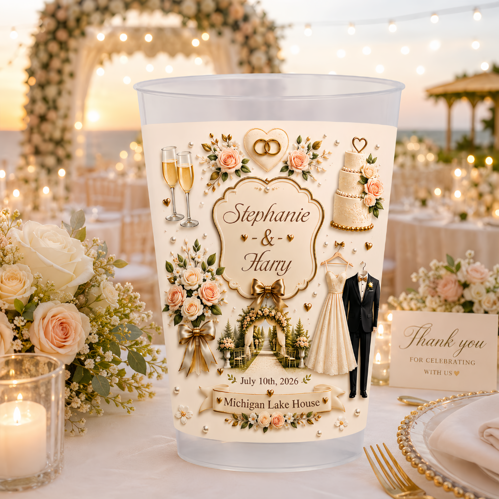 Fairytale Wedding - Personalized Plastic Cups For Wedding-Myprintsy