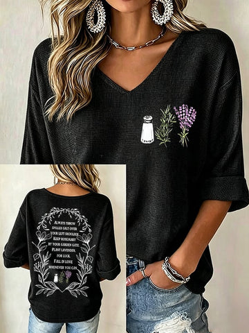 Fall In Love Whenever You Can - Casual V Neck Top-Myprintsy