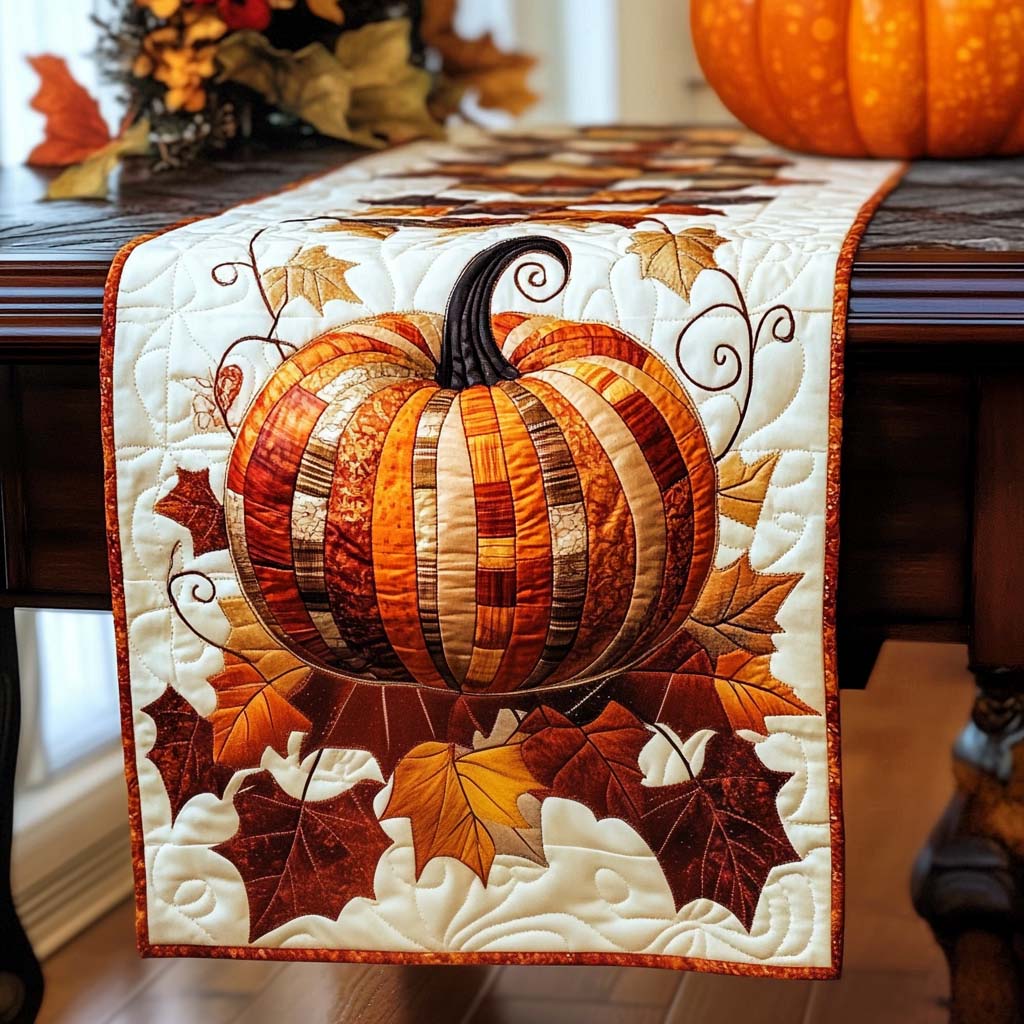 Fall Pumpkin Quilted Table Runner VTQ-Myprintsy
