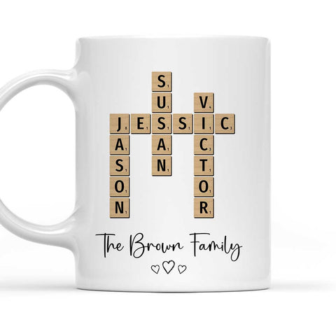 Family Crossword Puzzle Art - Personalized Coffee Mug-Myprintsy