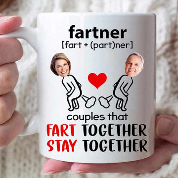 Fart + Partner Fart Toghether Stay Together - Personalized Ceramic Mug-Myprintsy