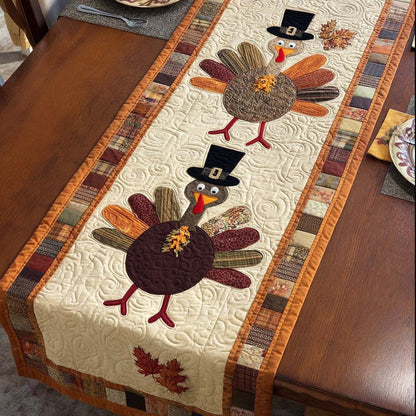 Feast Turkey Quilted Table Runner VTQ-Myprintsy