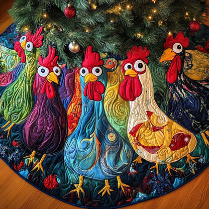 Feathered Cheer Quilted Christmas Tree Skirt-Myprintsy