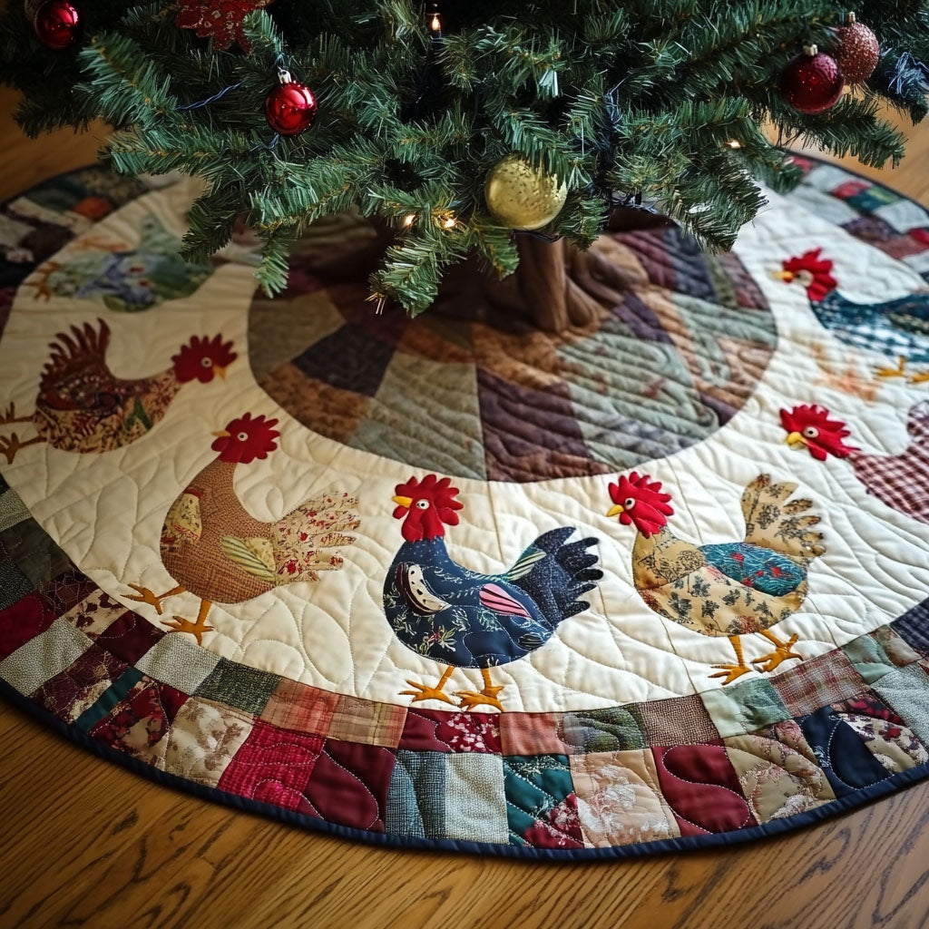 Feathered Gatherings Quilted Christmas Tree Skirt-Myprintsy