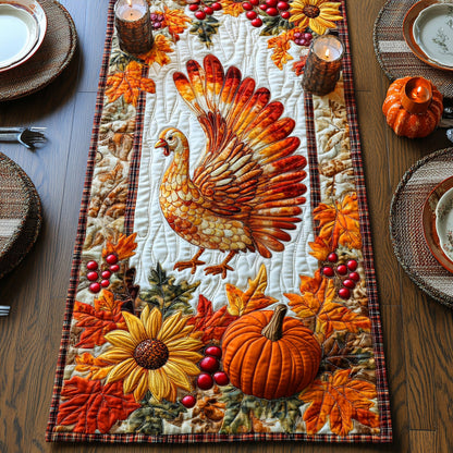 Feathers of Fall Quilted Table Runner VTQ-Myprintsy