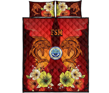 Federated States Of Micronesia Quilt Bed Sets - Tribal Tuna Fish-Myprintsy