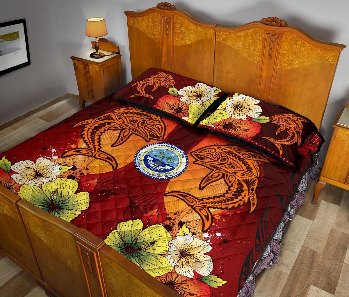 Federated States Of Micronesia Quilt Bed Sets - Tribal Tuna Fish-Myprintsy
