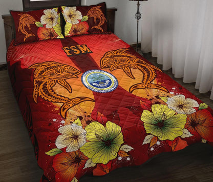 Federated States Of Micronesia Quilt Bed Sets - Tribal Tuna Fish-Myprintsy