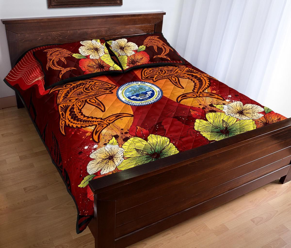 Federated States Of Micronesia Quilt Bed Sets - Tribal Tuna Fish-Myprintsy