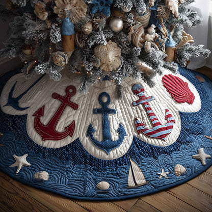 Festive Anchor Coast Christmas Quilted Tree Skirt-Myprintsy