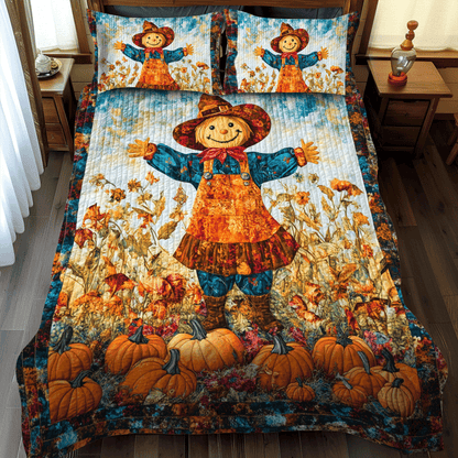 Festive Atmosphere Scarecrow -Piece Quilted Bedding Set PD VTQ-Myprintsy