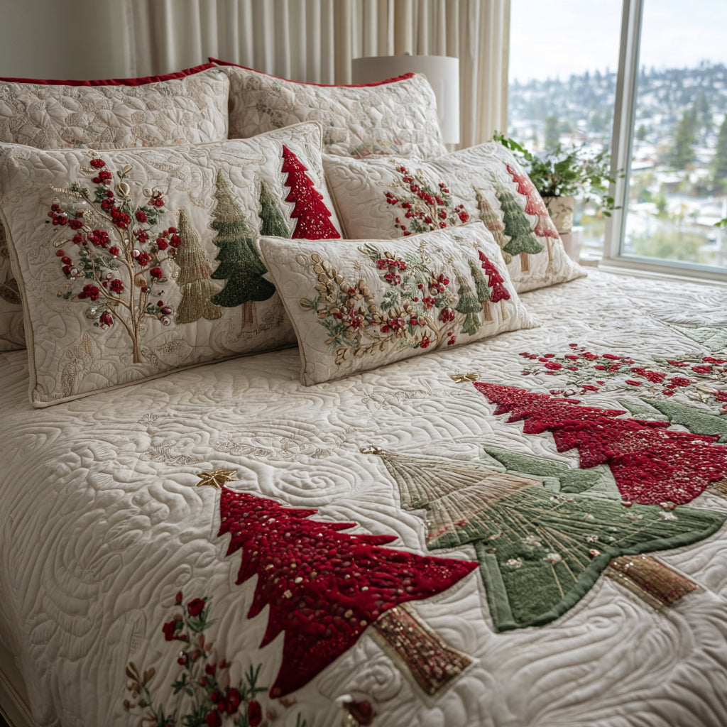 Festive Charm -Piece Quilted Bedding Set VTQ-Myprintsy