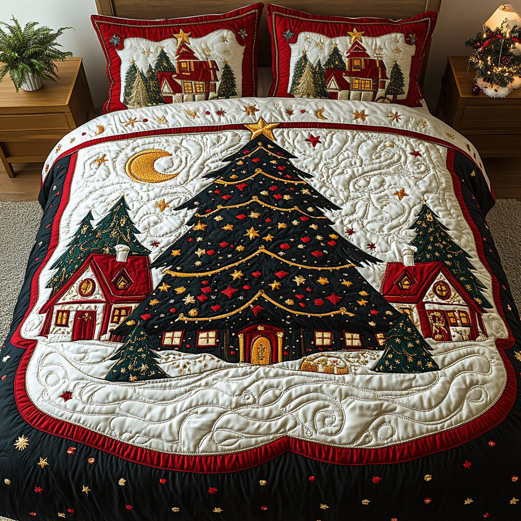 Festive Charm -Piece Quilted Bedding Set VTQ-Myprintsy