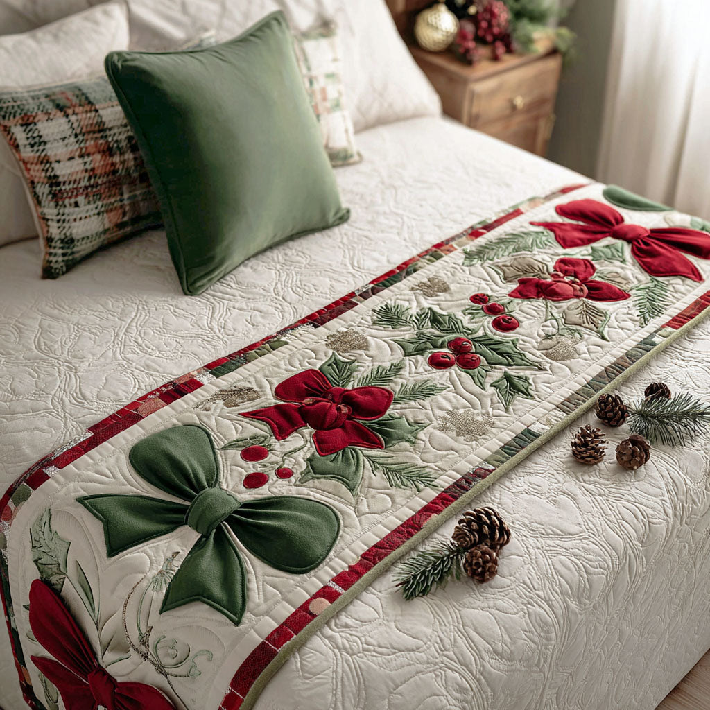 Festive Chimes Quilted Bed Runner VTQ-Myprintsy