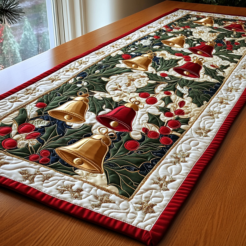Festive Chimes Quilted Table Runner VTQ-Myprintsy