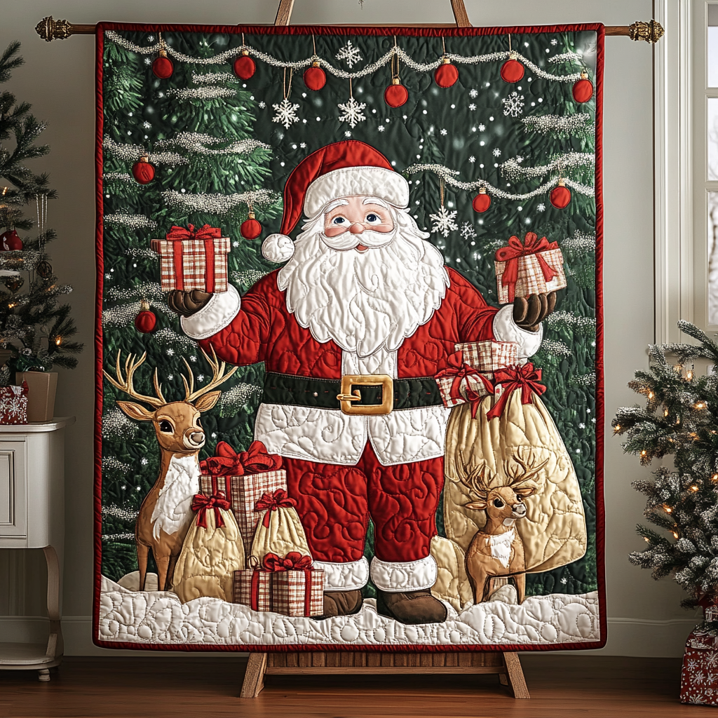 Festive Claus Quilted Blanket VH VTQ-Myprintsy
