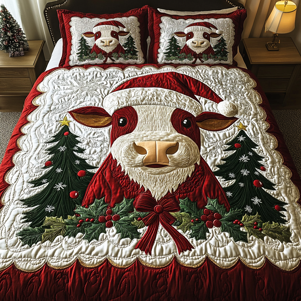 Festive Cow -Piece Quilted Bedding Set VH VTQ-Myprintsy