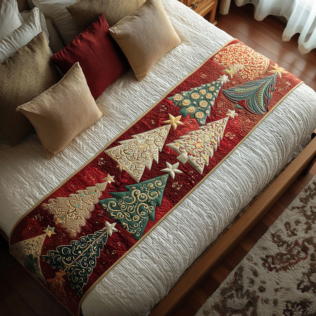 Festive Dreams Quilted Bed Runner VTQ-Myprintsy