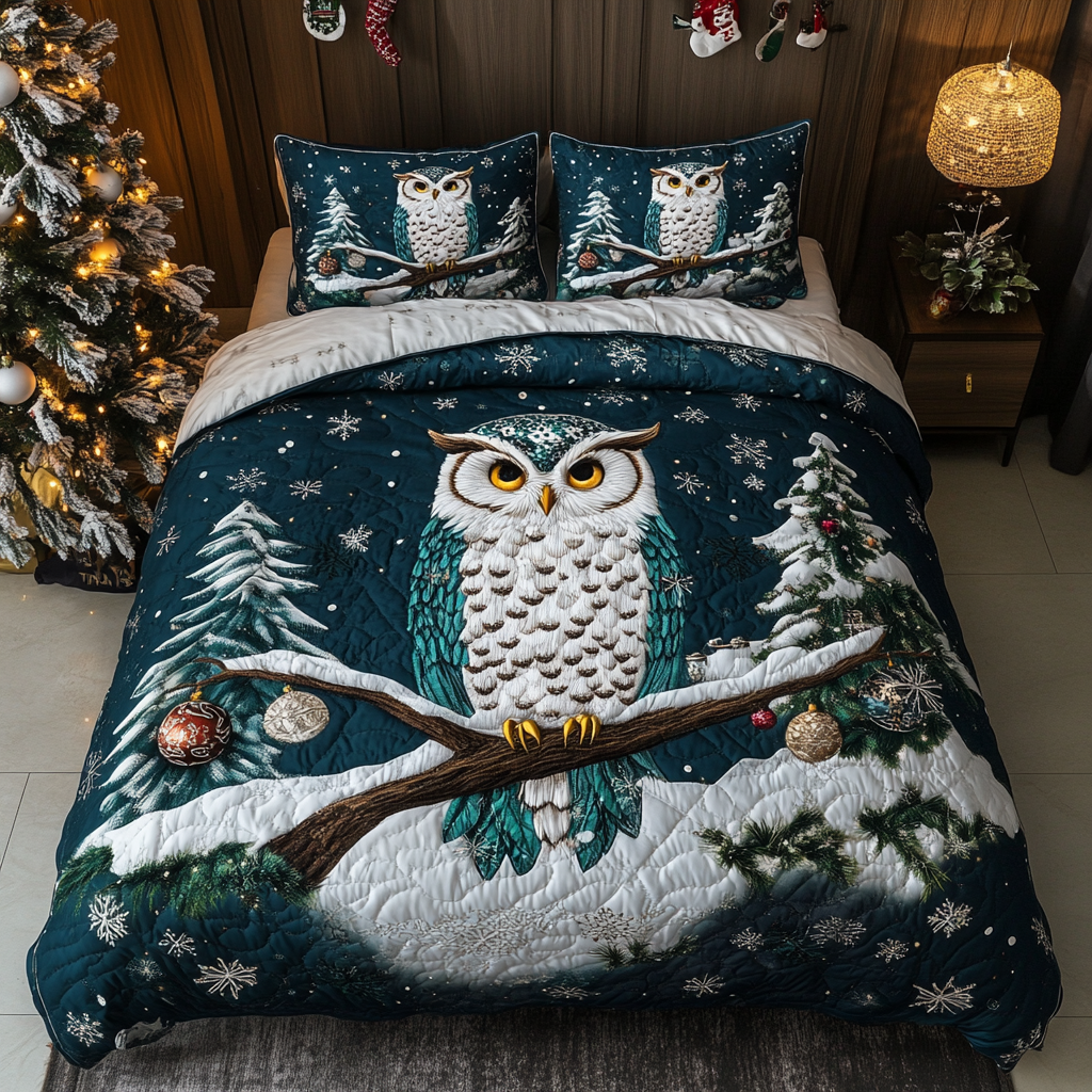 Festive Feather -Piece Quilted Bedding Set VTQ-Myprintsy