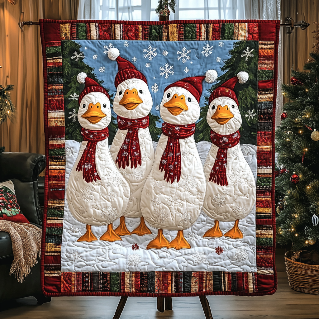 Festive Feathers Quilted Blanket VH VTQ-Myprintsy