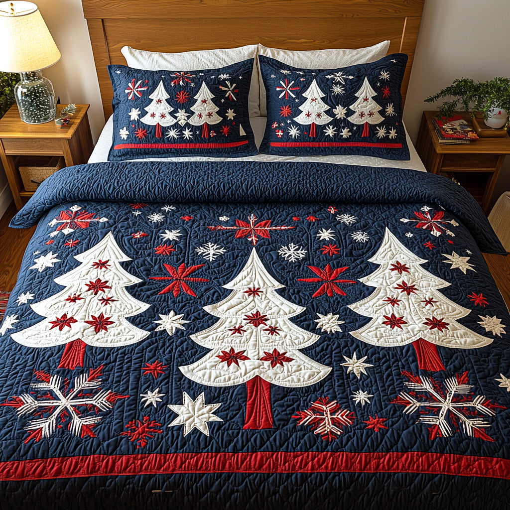 Festive Fir -Piece Quilted Bedding Set VTQ-Myprintsy