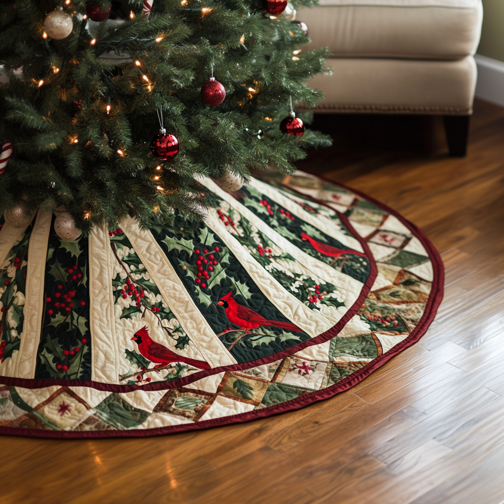Festive Flock Quilted Tree Skirt VH-Myprintsy
